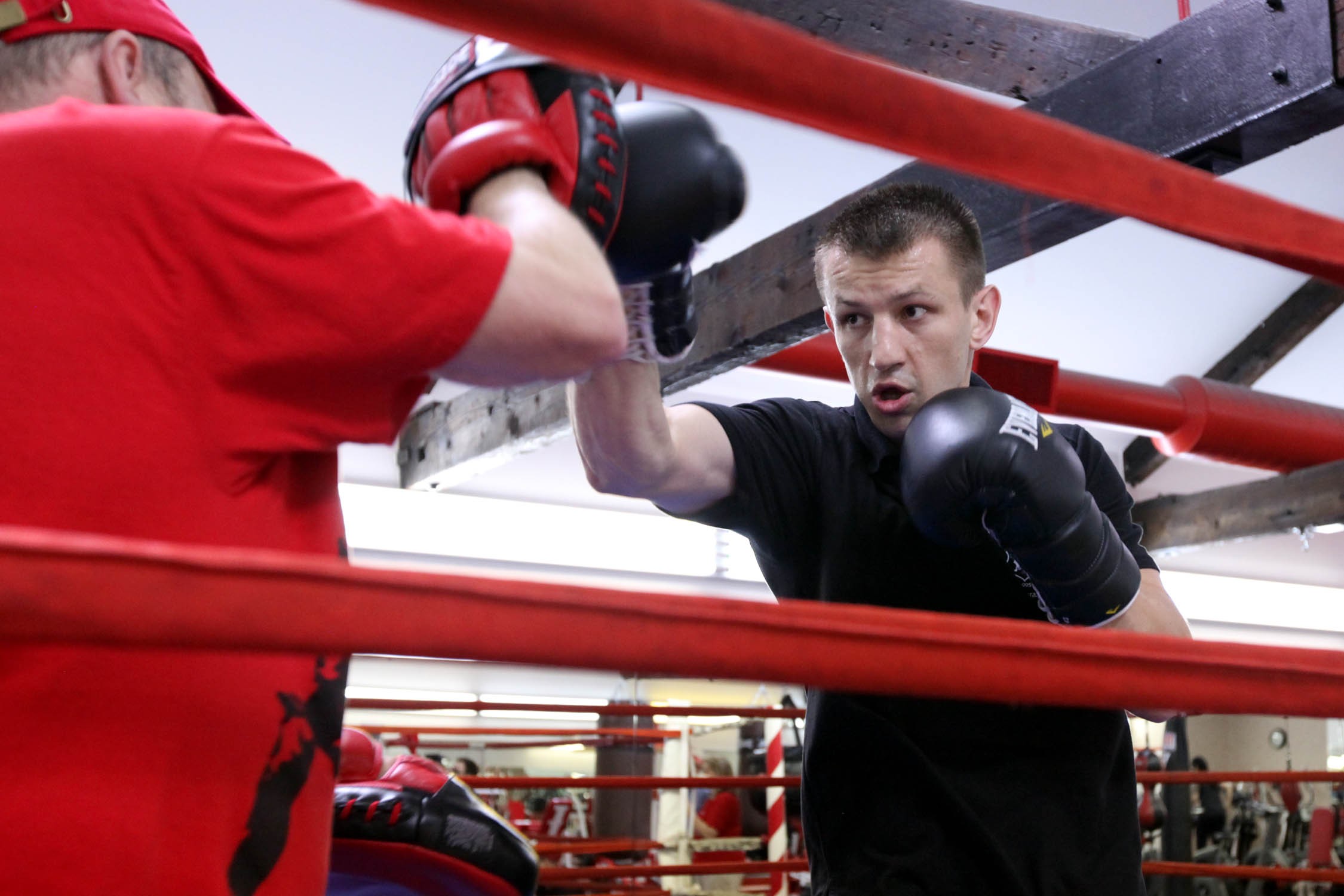 Tomaz Adamek hitting the mitts